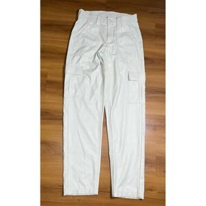 Womens American Eagle Faux Leather Mid Rise Cargo Relaxed Fit Pants
